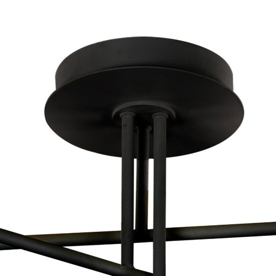 Plafoniera nera led 45w 3000k 90cm design moderna per camera da letto