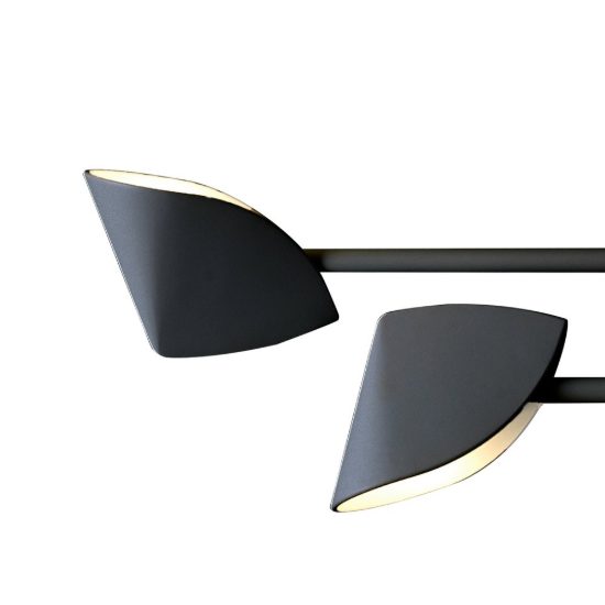Plafoniera nera led 30w 3000k 80cm design moderna per camera da letto