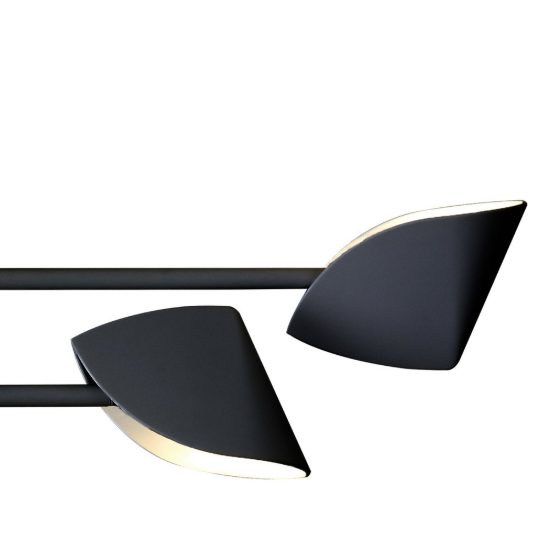Plafoniera nera led 30w 3000k 80cm design moderna per camera da letto