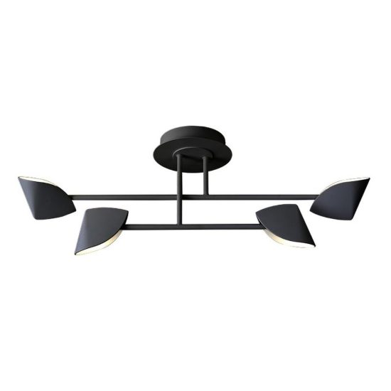 Plafoniera nera led 30w 3000k 80cm design moderna per camera da letto