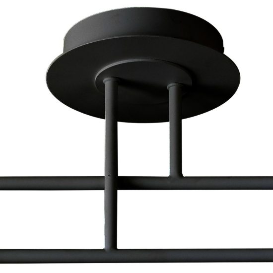 Plafoniera nera led 30w 3000k 80cm design moderna per camera da letto