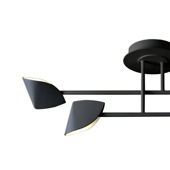 Plafoniera nera led 30w 3000k 80cm design moderna per camera da letto