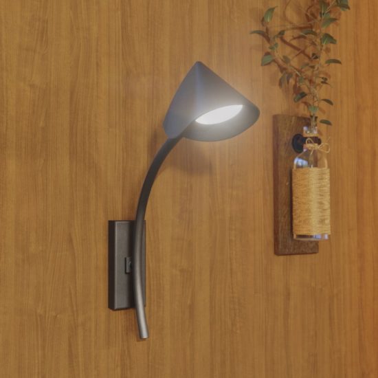 Applique per salotto nera led 6w 3000k 27cm