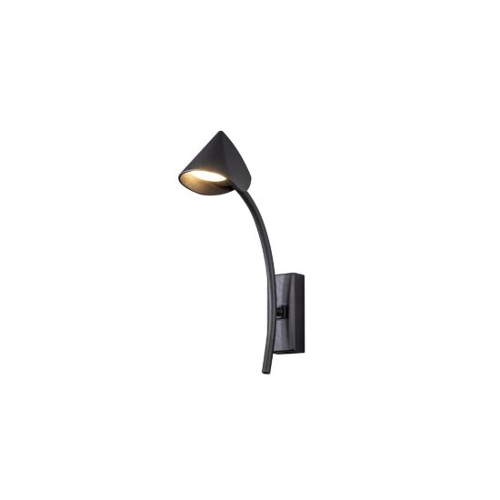 Applique per salotto nera led 6w 3000k 27cm