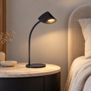 Lampada per salotto nera da tavolo led 8.5w 3000k 56cm
