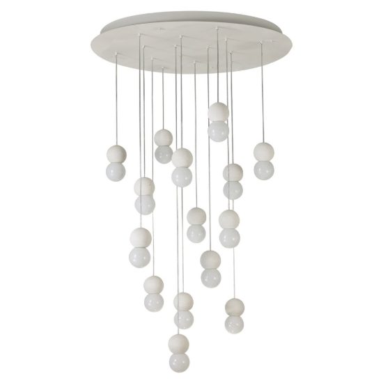 Lampadario led 15 luci pendenti sfere a sospensione bianco nero rosso per soggiorno