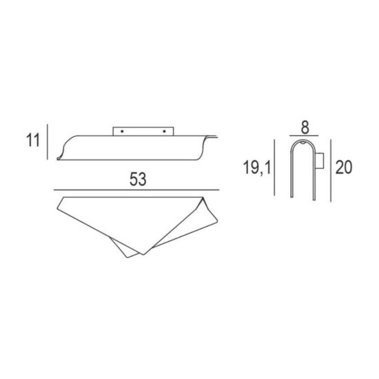 Applique moderna da parete sabbia bagnata led 28w cct 3000k 4000k 53cm