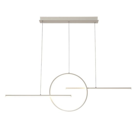 Lampadario a sospensione led 50w 3000k dimmerabile lineare bianco per soggiorno moderno