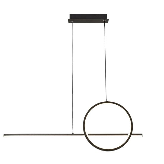 Lampadario lineare per salotto nero a sospensione led 30w 3000k design moderno