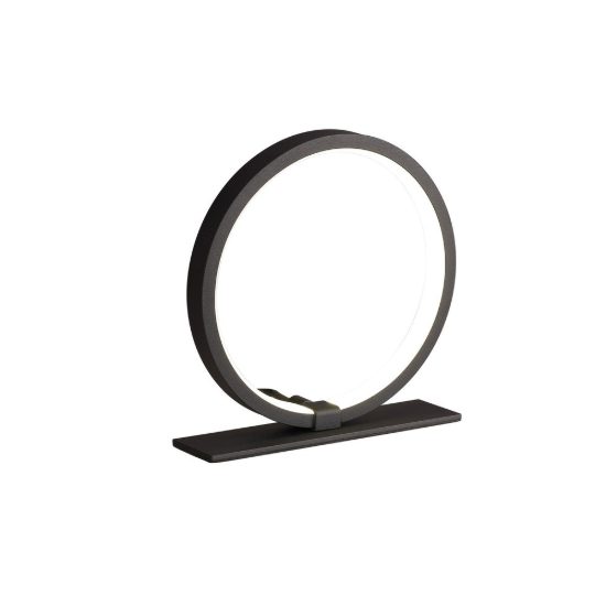 Abat-jour per camera da letto nera led 8w 3000k design anello moderna