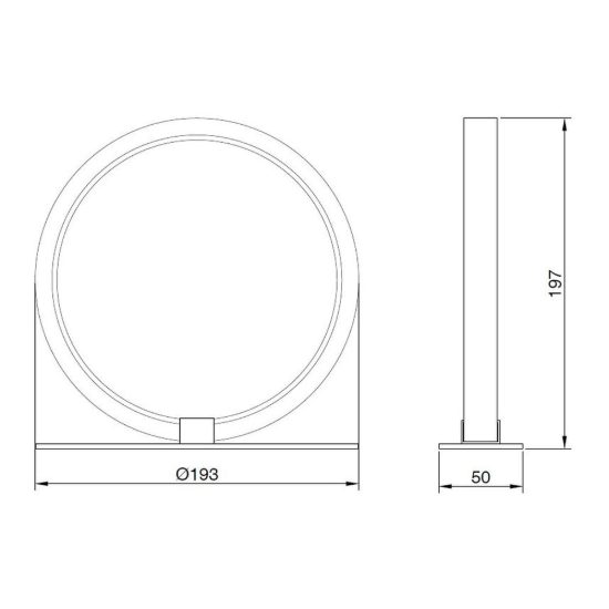 Abat-jour per camera da letto nera led 8w 3000k design anello moderna