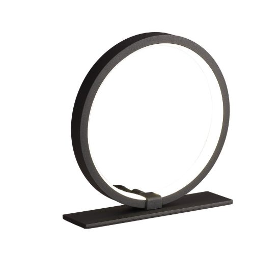 Abat-jour per camera da letto nera led 8w 3000k cerchio design moderna