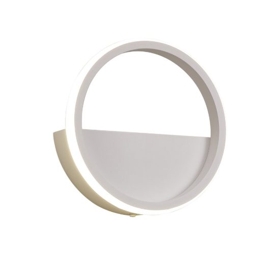 Applique rotonda design moderna led 8w 3000k 20cm bianca per soggiorno