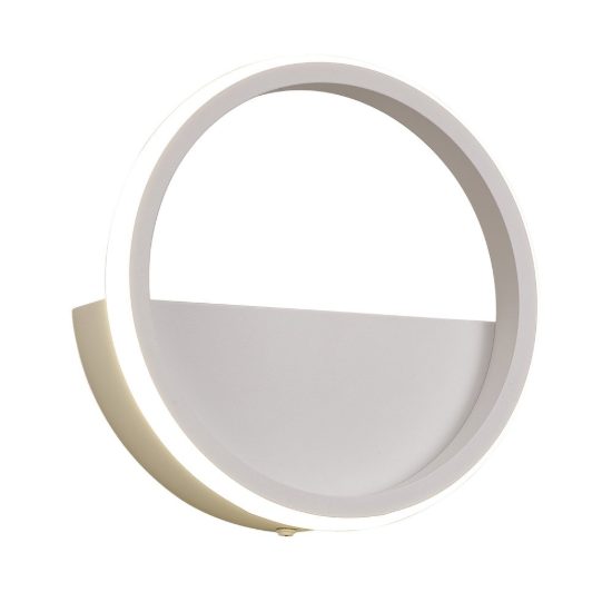 Applique rotonda design moderna led 8w 3000k 25cm bianca per soggiorno