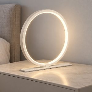 Abat-jour anello per camera da letto led 8w 3000k bianca design moderna