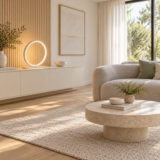 Abat-jour per camera da letto led 8w 3000k bianca design moderna cerchio