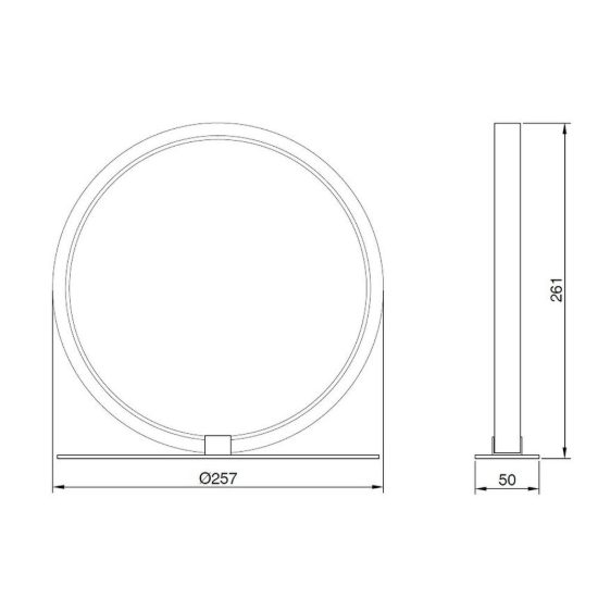 Abat-jour per camera da letto led 8w 3000k bianca design moderna cerchio