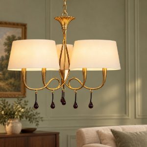 Lampadario per soggiorno classico oro 6 luci