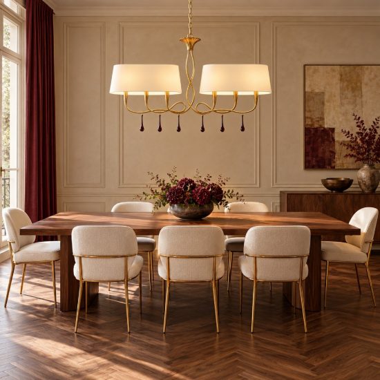 Lampadario classico oro per soggiorno salotto 6 luci