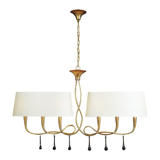 Lampadario classico oro per soggiorno salotto 6 luci