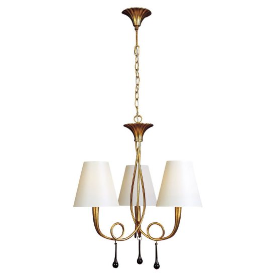 Lampadario per camera da letto classica elegante oro 3 luci