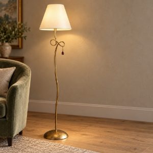 Lampada da terra oro piantana classica per soggiorno