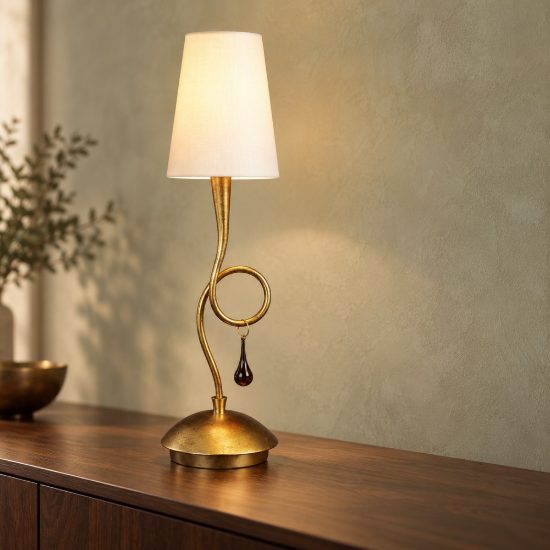 Lampada da tavolo classica oro per soggiorno
