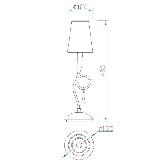 Lampada da tavolo classica oro per soggiorno