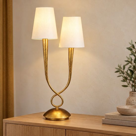 Lampada da tavolo classica oro per soggiorno salone