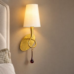 Applique classica da parete oro per soggiorno 15cm