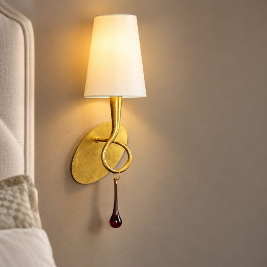 Applique classica da parete oro per soggiorno 15cm