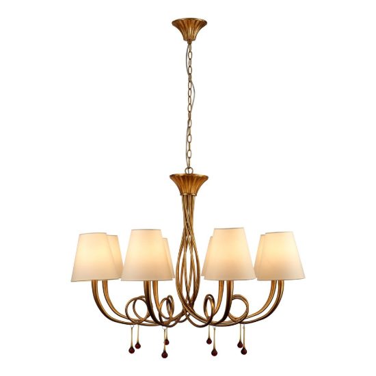 Lampadario classico oro per soggiorno 8 luci