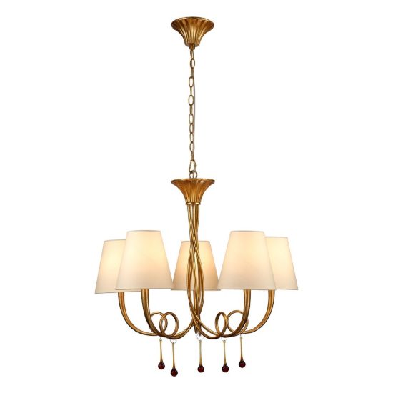 Lampadario classico oro 5 luci per sala da pranzo