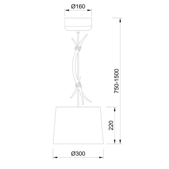 Lampadario a sospensione rustico per camera da letto marrone
