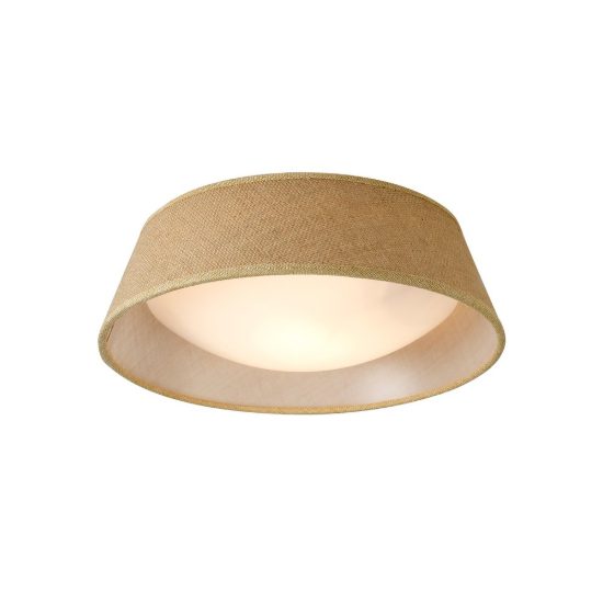 Plafoniera 31cm marrone per ingresso in tessuto