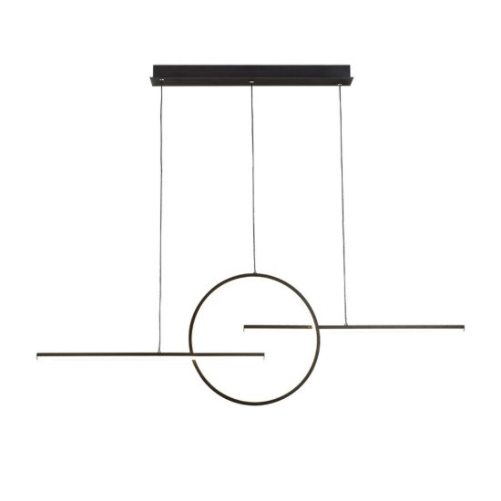 Lampadario lineare per sala da pranzo moderna nero a sospensione led 50w 3000k dimmerabile