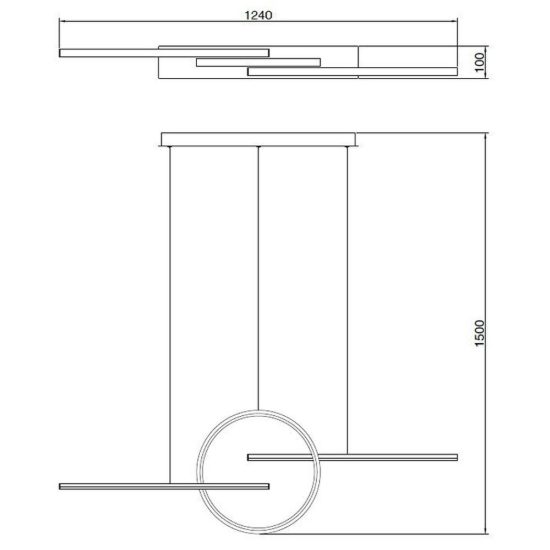 Lampadario lineare per sala da pranzo moderna nero a sospensione led 50w 3000k dimmerabile