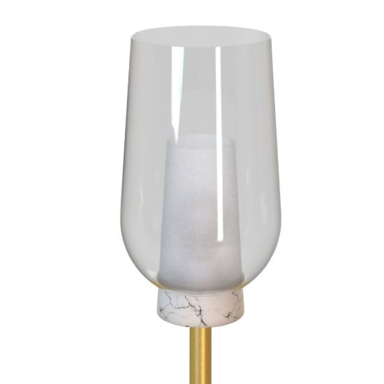Lampada da terra oro bianco vetro piantana per soggiorno