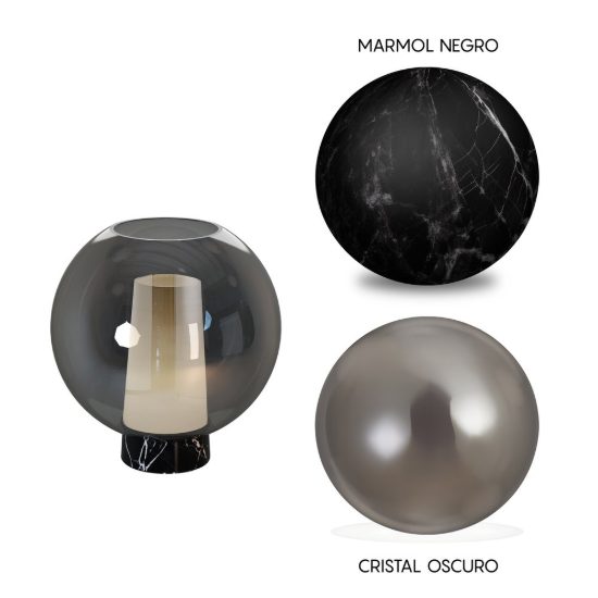 Abat-jour per camera da letto nera vetro