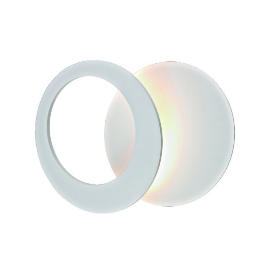 Applique led 10w 3000k 22cm tonda bianca per soggiorno design moderna