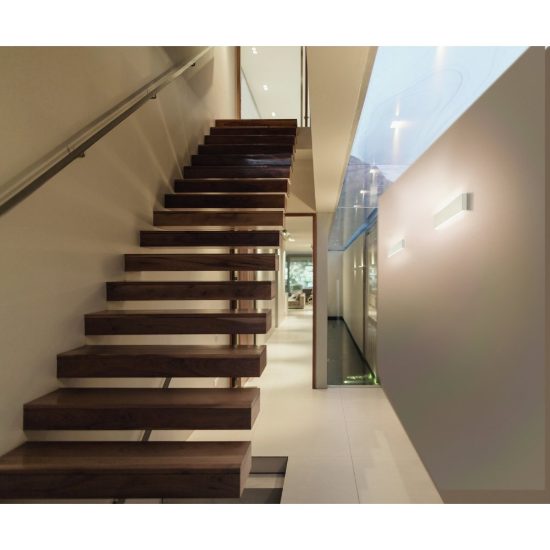 Applique led 14w 3000k 41cm bianca per soggiorno rettangolare moderna