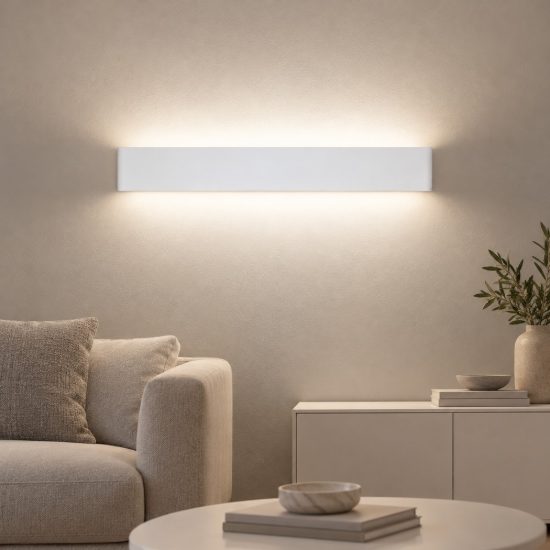 Applique led 14w 4000k 41cm bianca per soggiorno rettangolare moderna