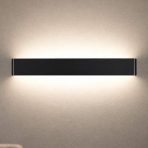 Applique per salotto nera led 14w 3000k 41cm rettangolare moderna