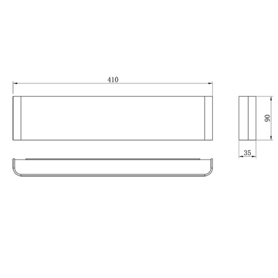 Applique per salotto nera led 14w 3000k 41cm rettangolare moderna