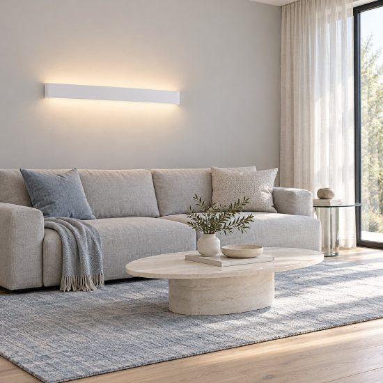 Applique led 20w 4000k 61cm bianca per soggiorno rettangolare moderna