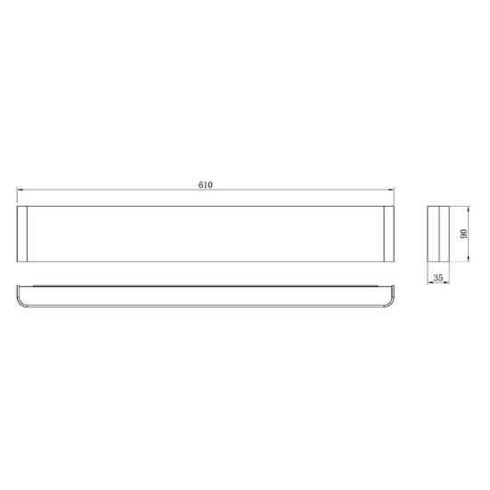 Applique led 20w 4000k 61cm bianca per soggiorno rettangolare moderna