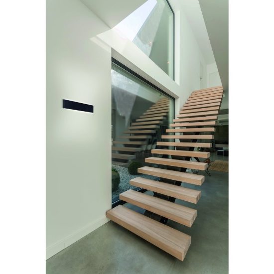 Applique per salotto nera led 20w 2700k 61cm