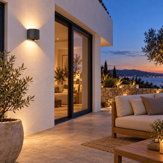 Lampada da parete per esterno led 12w 3000k ip54 14cm grigio scuro