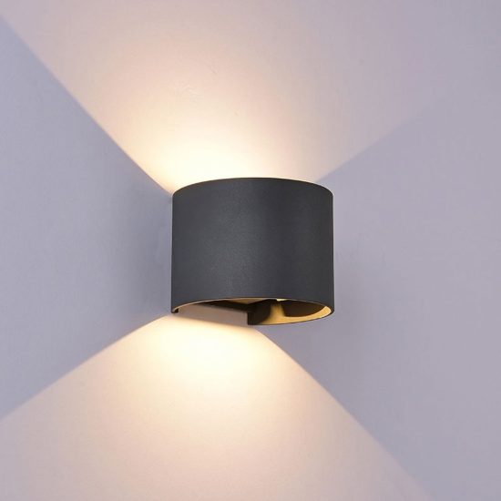 Lampada da parete per esterno led 12w 4000k ip54 14cm grigio scuro