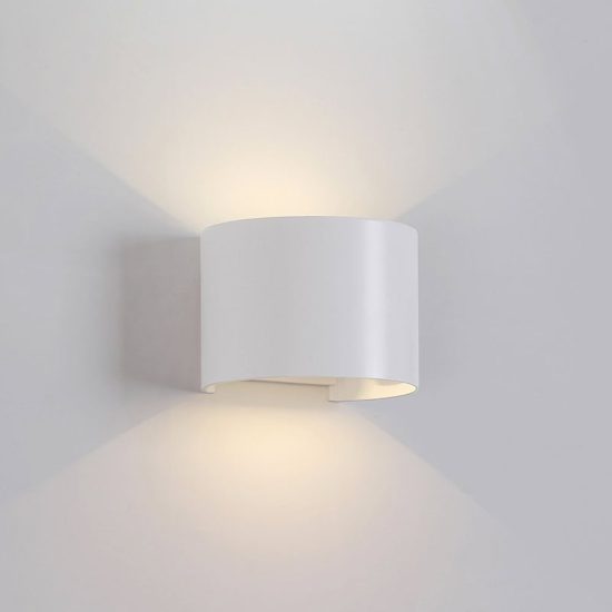 Applique da esterno led 12w 4000k ip54 14cm bianco sabbiato